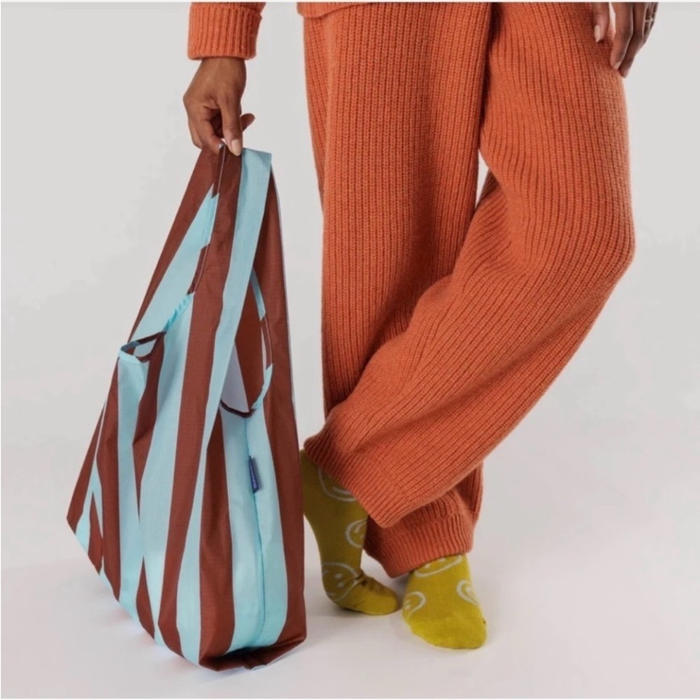 NWT Standard Baggu Raisin Awning Stripe